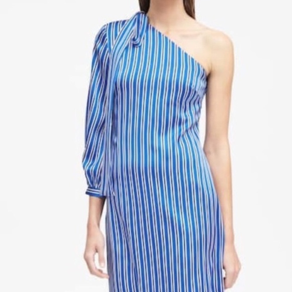 NWT Banana republic one shoulder neck tie dress 4